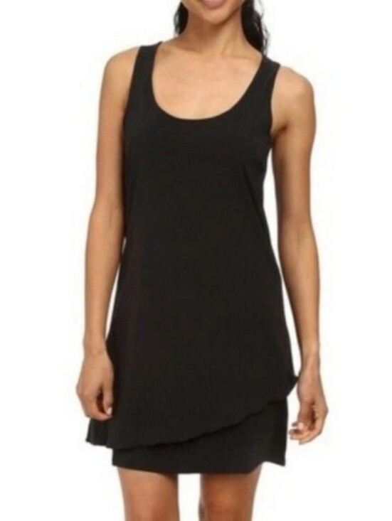 Toad&Co Dresses & Skirts - Toad&Co Whirlwind Shift Black Dress - Small Lettuce Hem Tank Dress